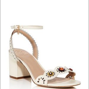 Tory Burch heeled sandal flowers mariquette